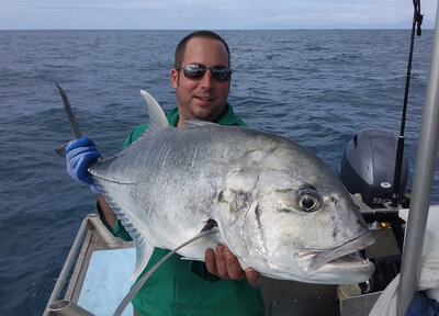Big Giant trevally caught near the Daintree River